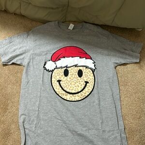 Grey Christmas smiley face shirt